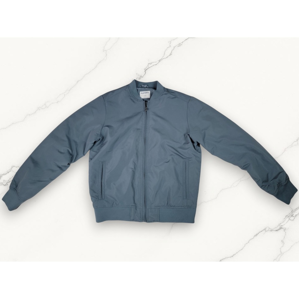 Old Navy Water Resistant Bomber Jacket Men's Size M Slate Blue Gray